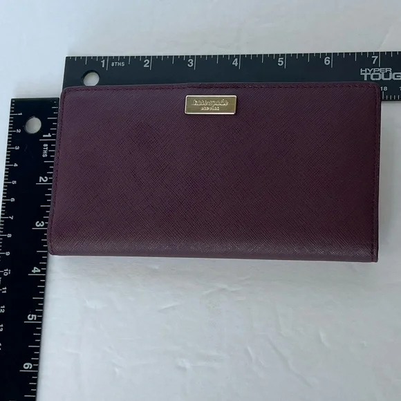 Kate Spade Bifold Wallet Card Holder Burgundish Red Wine Color - Picture 16 of 16